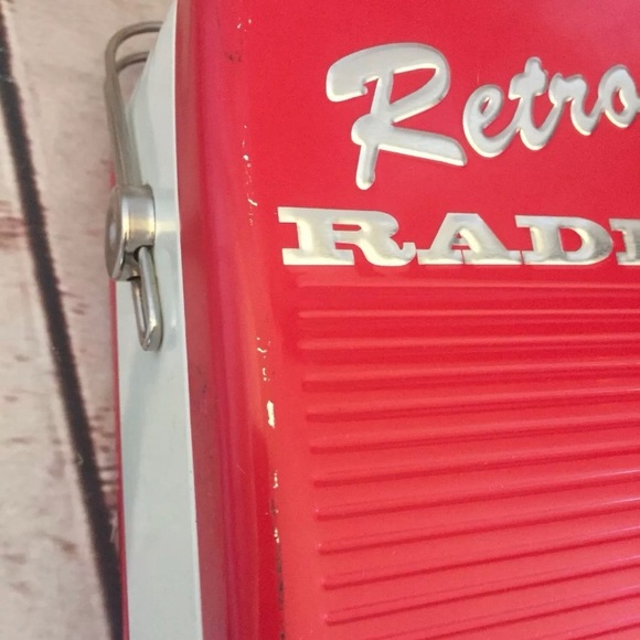 Vintage retro Radio Red Metal Tin Lunc Box - Picture 7 of 8